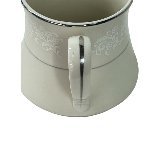 RARE Vintage Ivory Fantasy Japan China Creamer Dish Silver Trim Floral - Picture 7 of 10